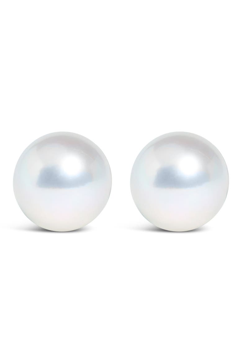 14K Gold 4.0-4.5MM Cultured Freshwater Pearl Solitaire Stud Earrings, Alternate, color, White