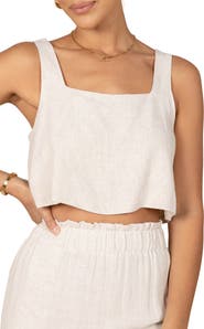 Petal & Pup Eleanor Linen Crop Tank