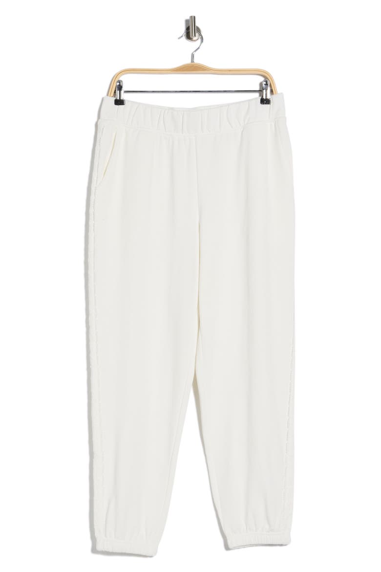 Stone Wash Lace Trim Joggers, Alternate, color, WHITE DOVE