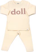 oh baby! "doll" Ribbed Applique Long Sleeve Two Piece Set