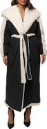 JLUXLABEL Quilted Longline Coat with High Pile Fleece Lining