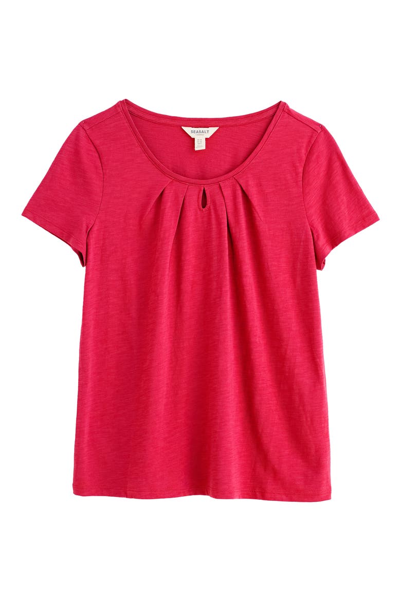 Appletree Keyhole Organic Cotton T-Shirt, Alternate, color, RASPBERRY