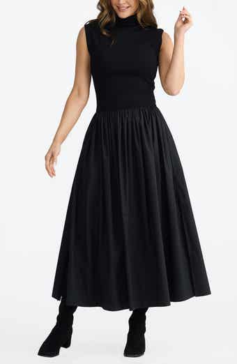 Brave+True Mayflower Mixed Media Stretch Cotton Dress