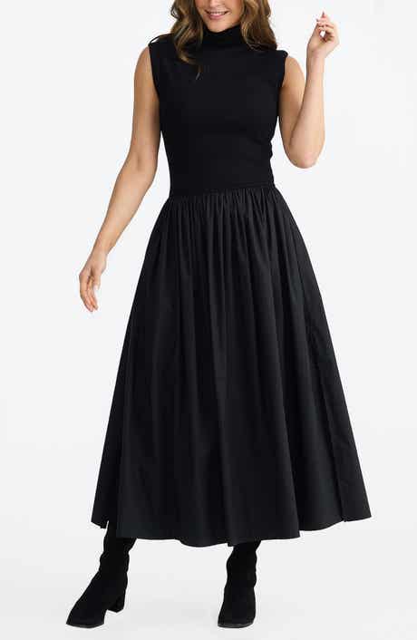 Brave+True Mayflower Mixed Media Stretch Cotton Dress