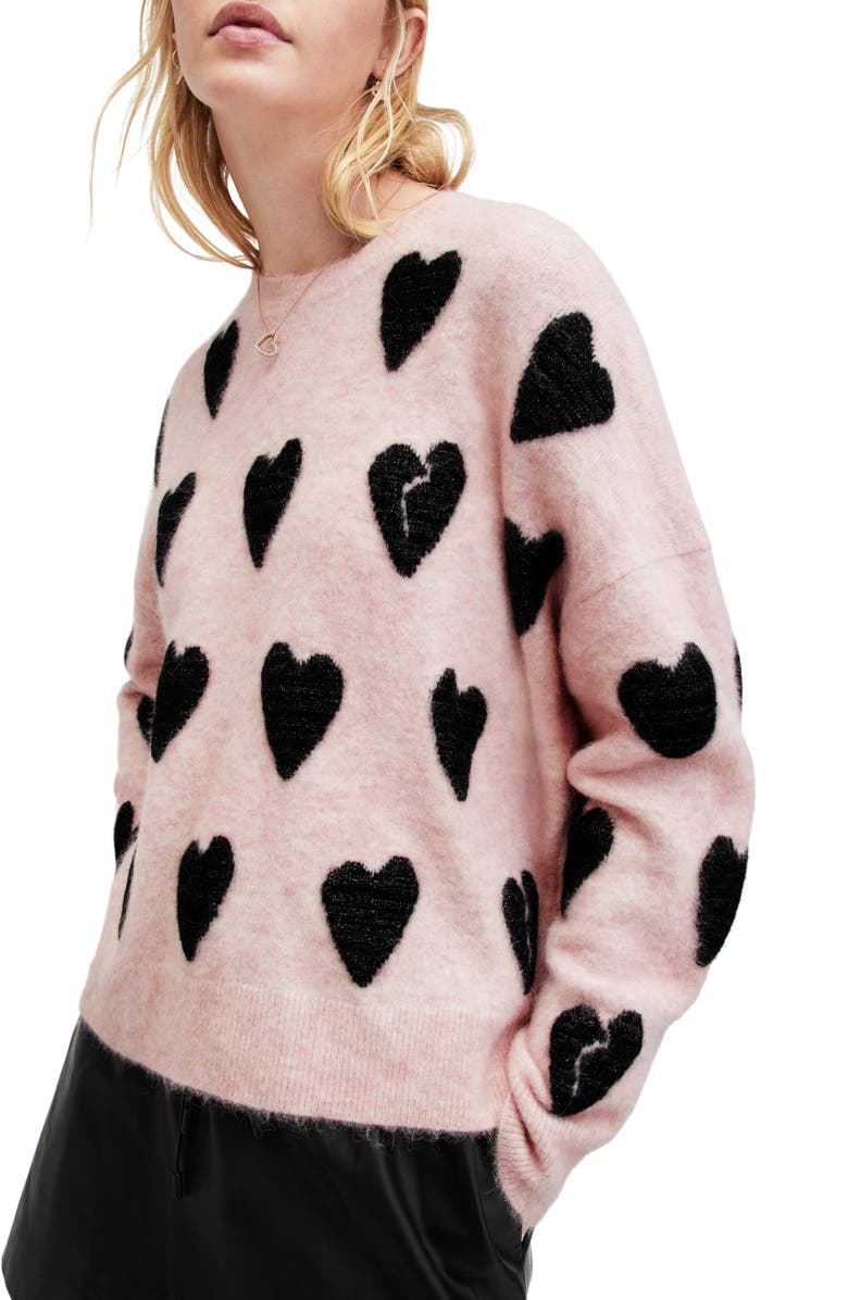 AllSaints Amora Wool & Alpaca Blend Sweater, Alternate, color, 