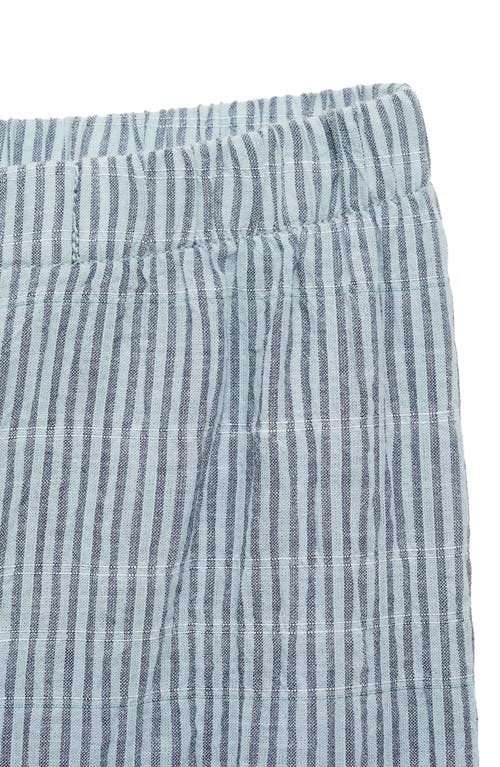 Mango Stripe Stretch Cotton Pajama Pants In Mint Green