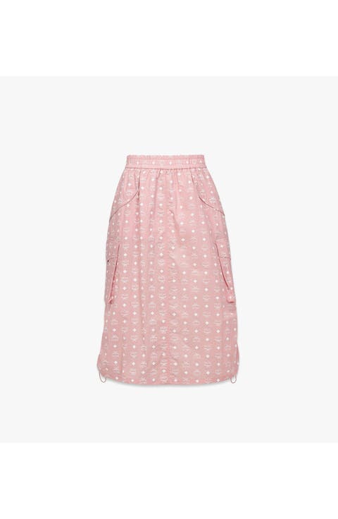 Monogram Midi Skirt in Recycled Nylon