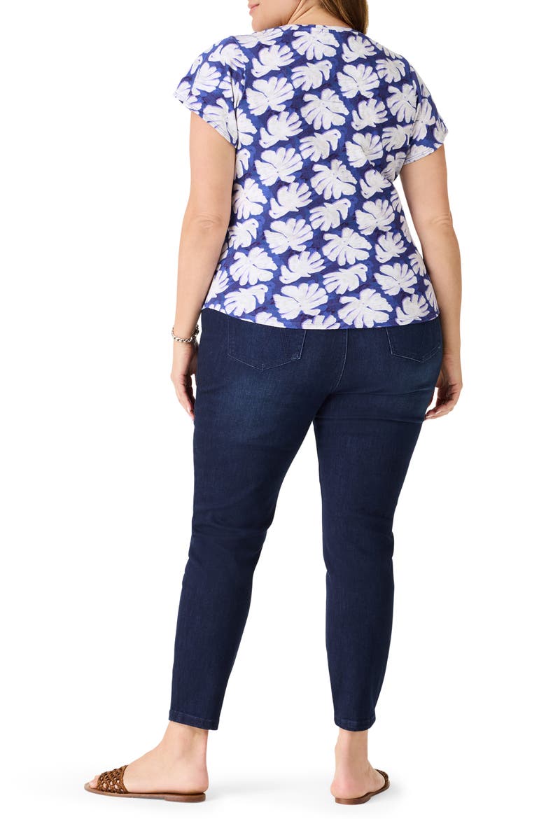 Shadow Palm Flutter Sleeve T-Shirt, Alternate, color, BLUE MULTI