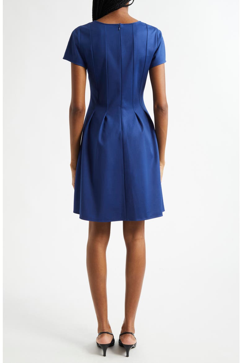 Cotton Blend Fit & Flare Dress, Alternate, color, COBALT BLUE