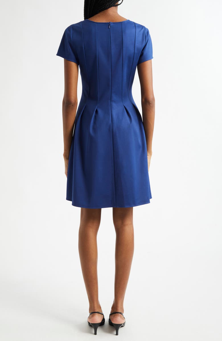 Emporio Armani Cotton Blend Fit & Flare Dress, Alternate, color, Cobalt Blue