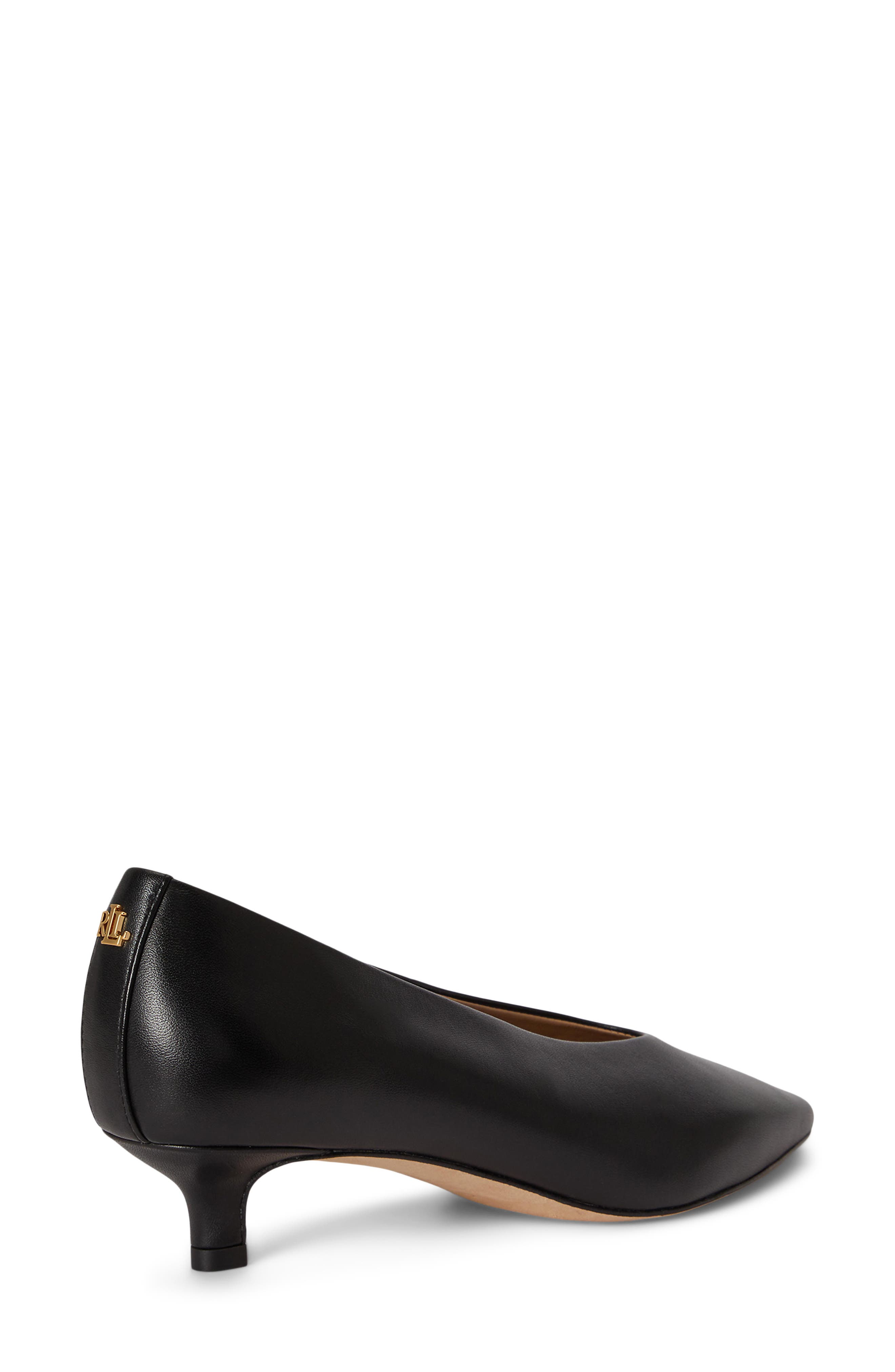 Francesca Pointed Toe Kitten Heel Pump, Alternate, color, BLACK