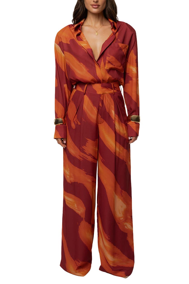 Soft Pleated Trouser, Alternate, color, Crimson Dusk