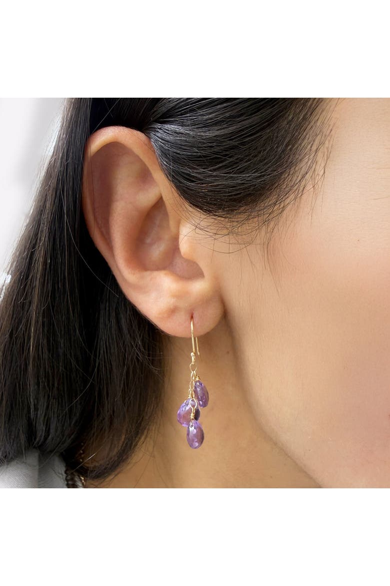 Amethyst Bead Dangle Earrings, Alternate, color, Amethyst
