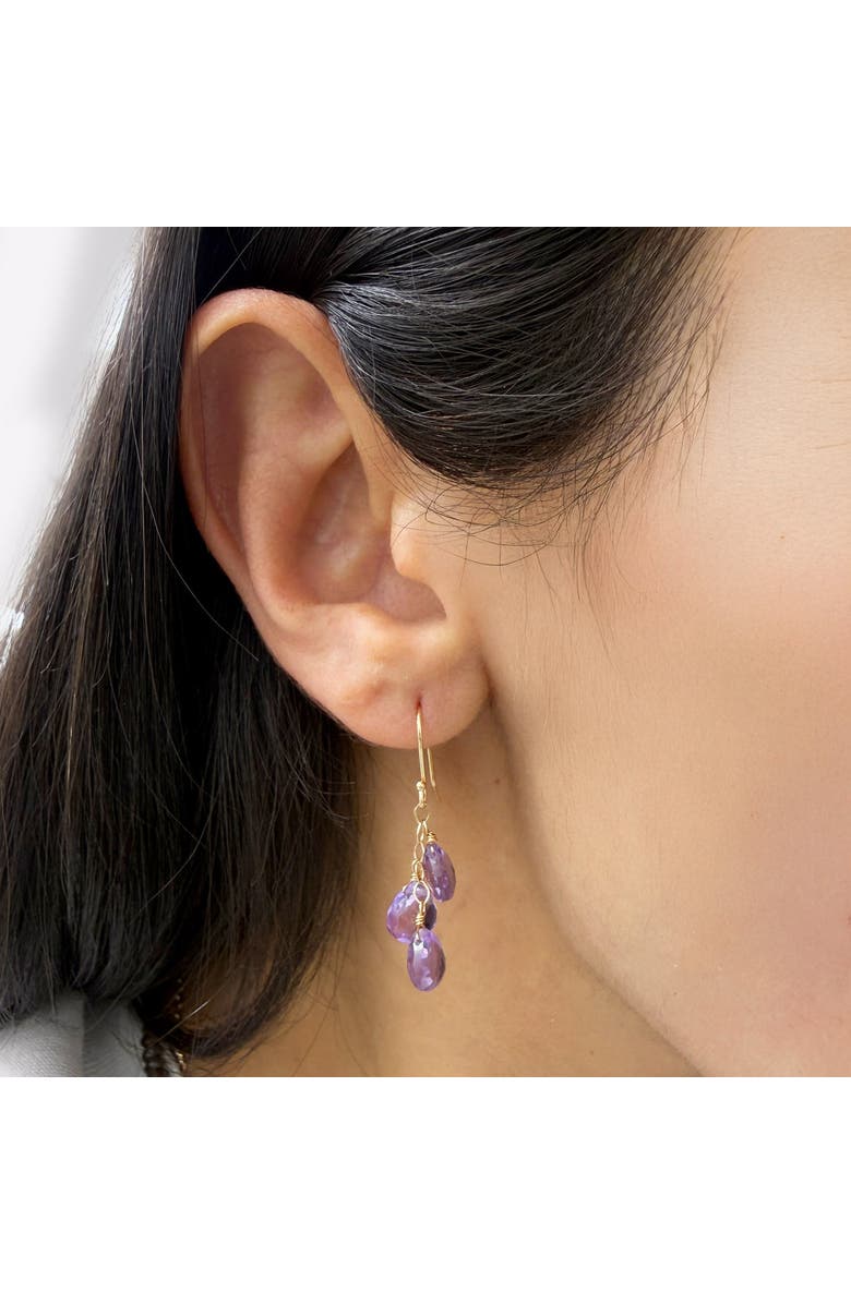 The Lovery Fine Jewelry Amethyst Bead Dangle Earrings, Alternate, color, Amethyst