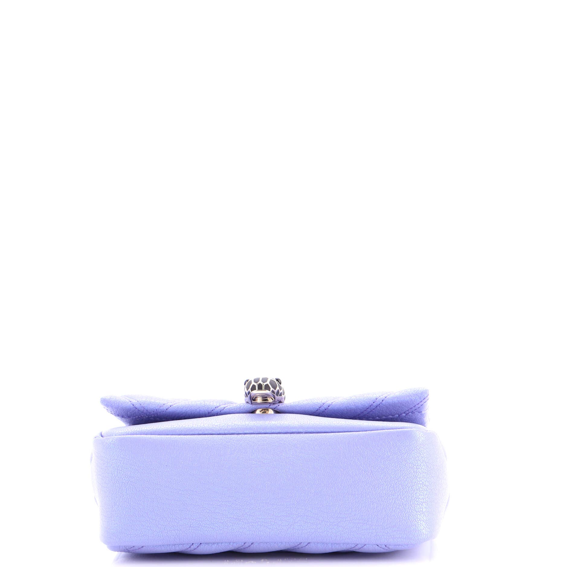 Serpenti Cabochon Shoulder Bag Diagonal Quilted Leather Mini, Alternate, color, Purple