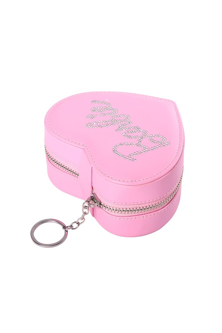 Heart-Shaped Jewelry Case for Travel, Alternate, color, Pink