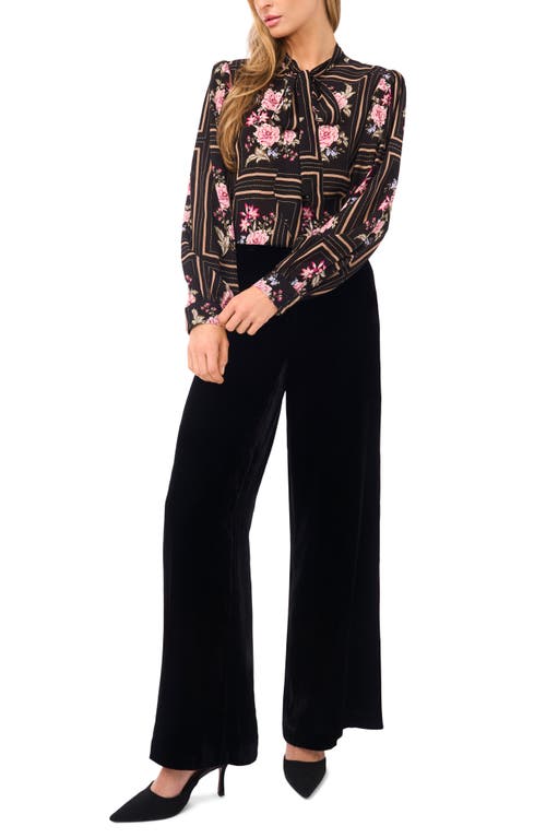 Ted Baker Alba Floral Tie Neck Shirt In Multi