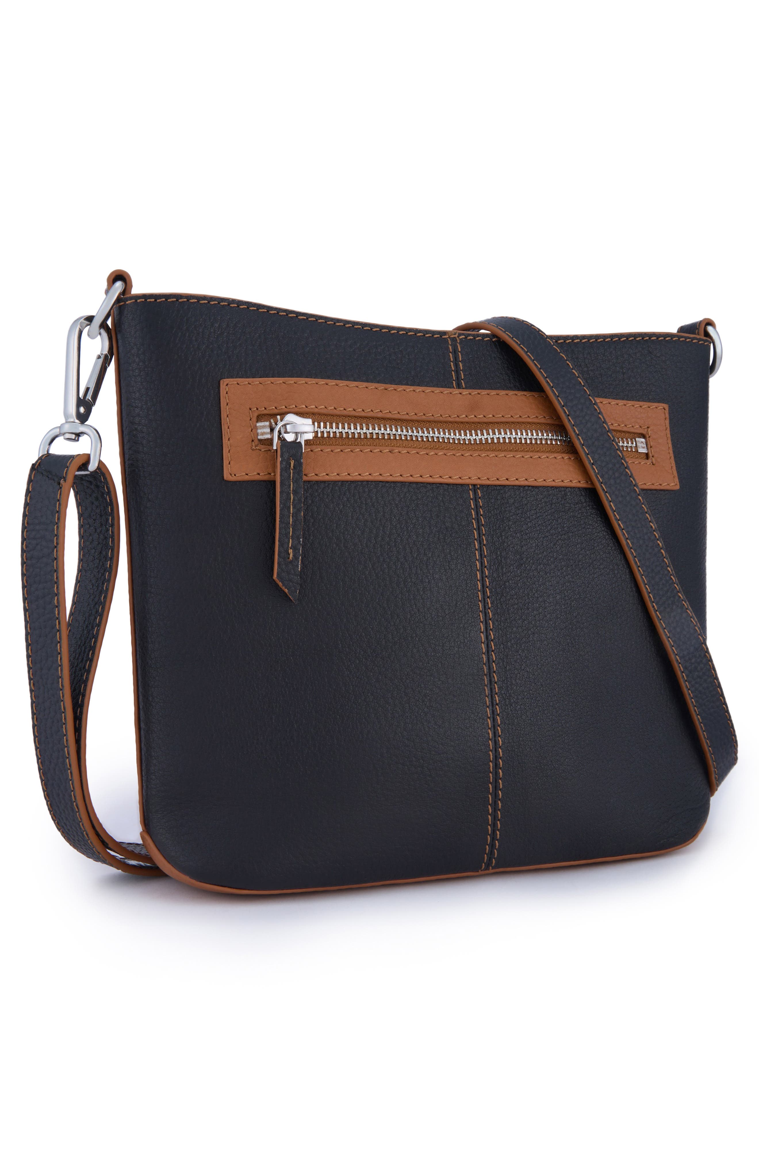 Elizabeth Leather Crossbody Bag, Alternate, color, BLACK/ TAN