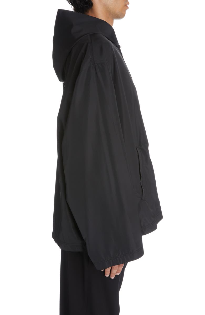 Balenciaga Logo Oversize Raincoat, Alternate, color, 