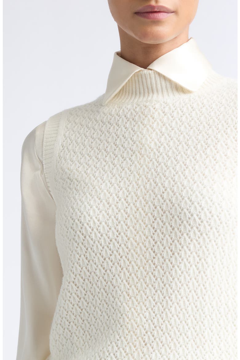 Cashmere Sweater Vest, Alternate, color, 01 WHITE