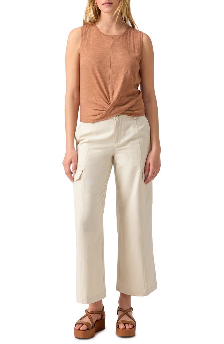 Sanctuary Twisted Cotton Blend Slub Jersey Tank, Alternate, color, Mocha Mous