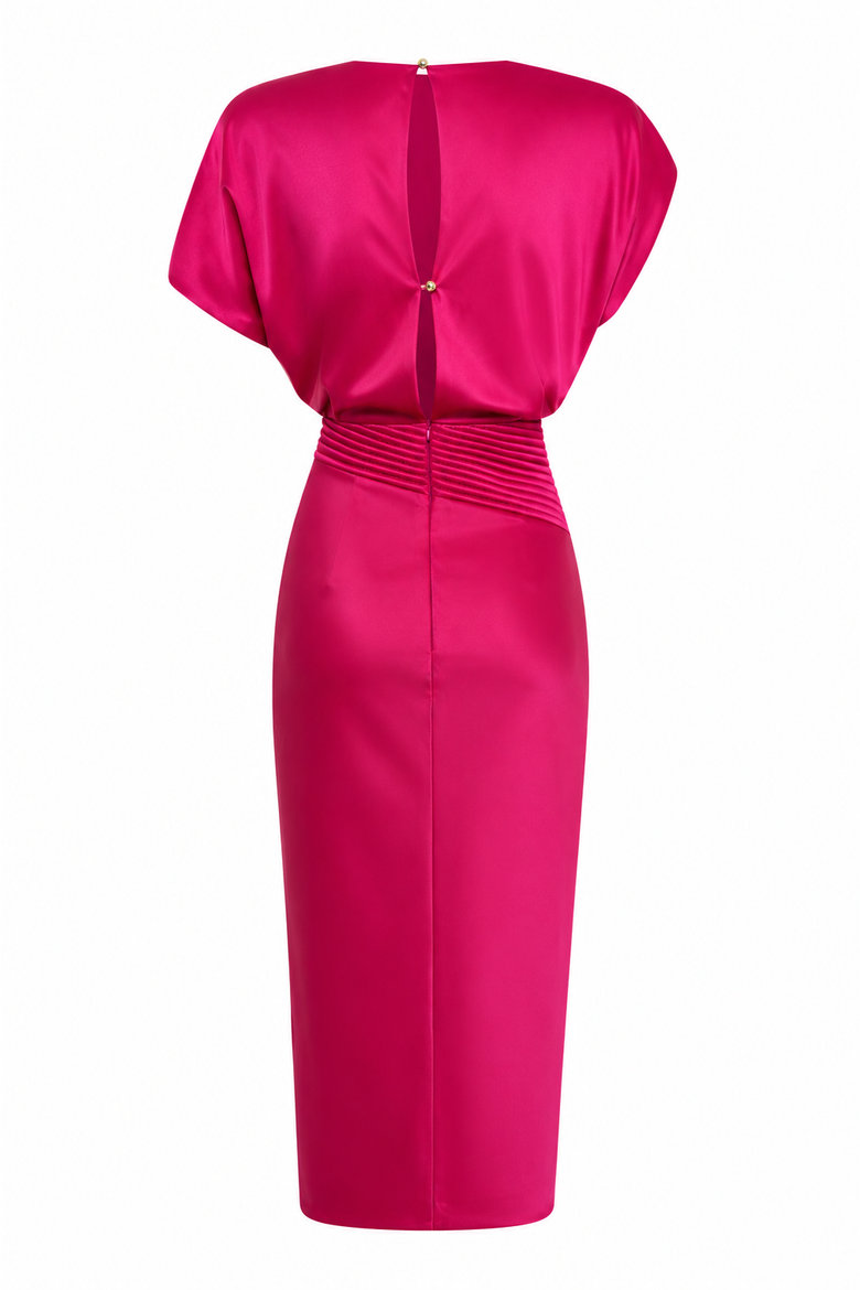 Bond Midi dress, Alternate, color, FUCHSIA