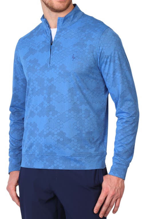 Shop Tailorbyrd Honeycomb Textured Performance Quarter Zip Pullover In Blue