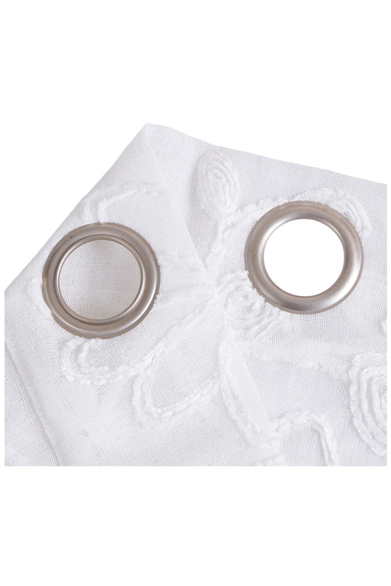 Rita Floral Set of 2 Sheer Panel Curtains, Alternate, color, WHITE