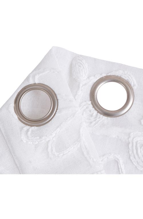 Dainty Home Set Of 2 Embroidered Sheer Curtain Panels In White