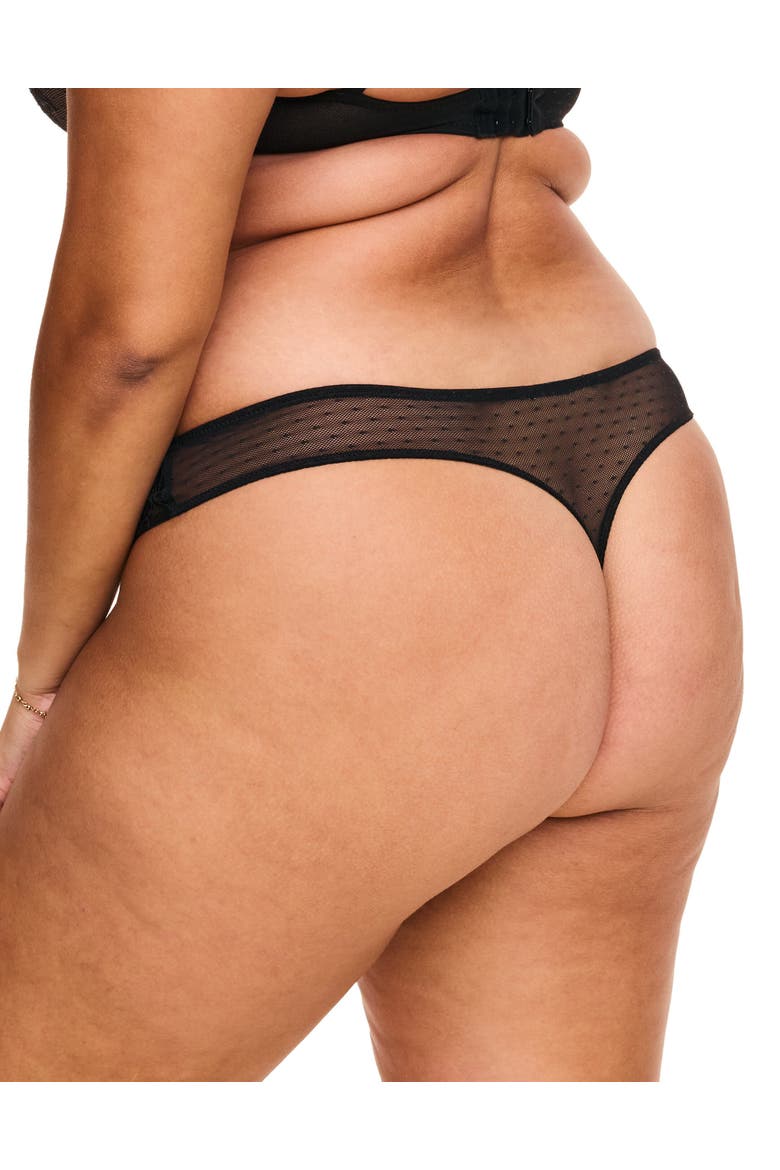 Cordelia Thong Panties, Alternate, color, Black