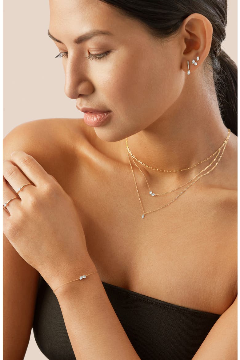 Duo Lab Grown Diamond Necklace, Alternate, color, 14K GOLD