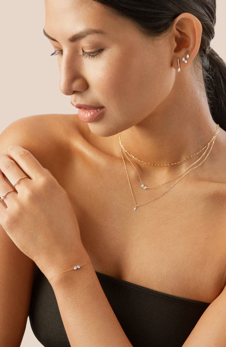 Monica Vinader Duo Lab Grown Diamond Necklace, Alternate, color, 14K Gold