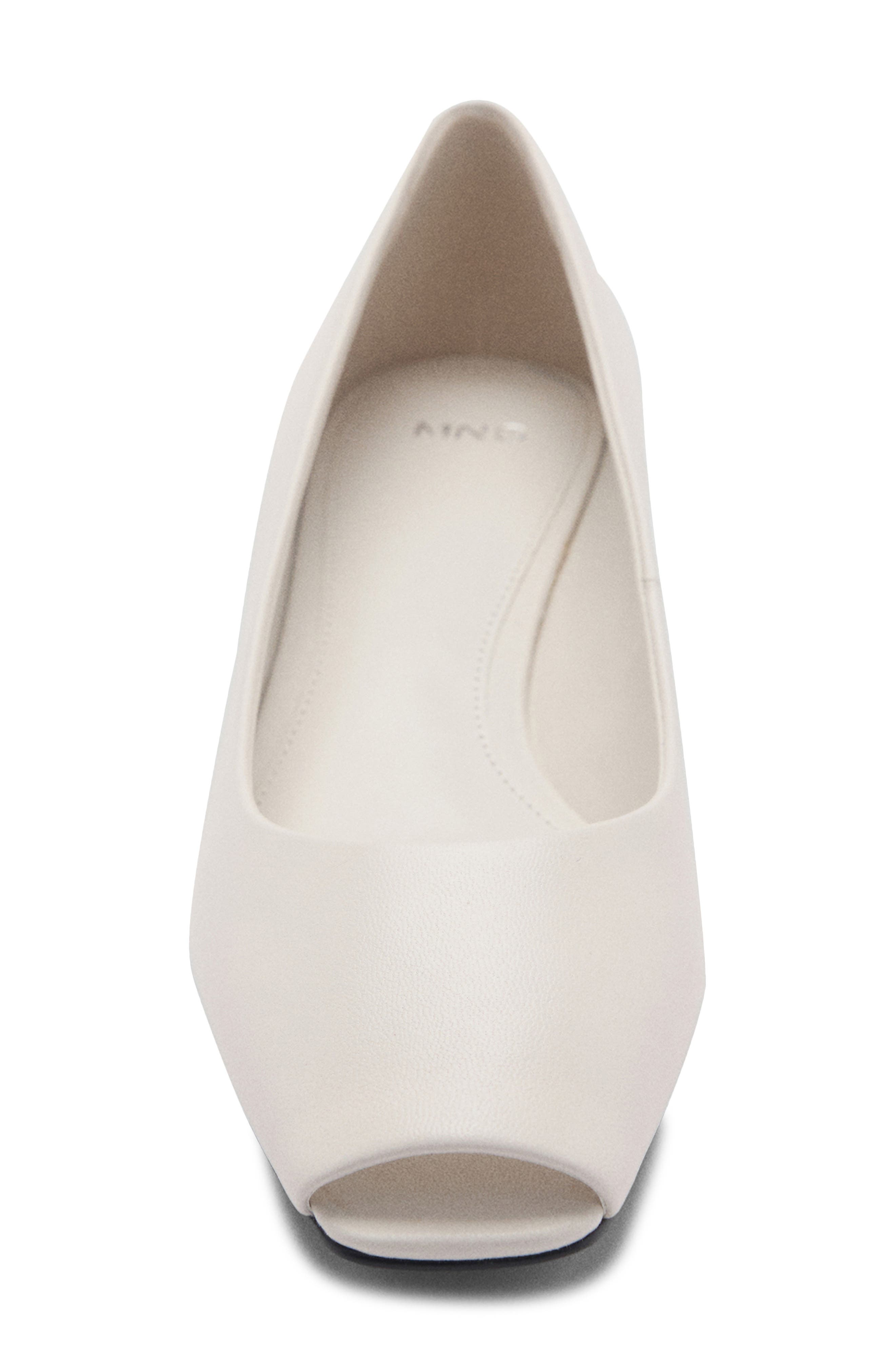 MANGO Open Toe Pump, Alternate, color, White