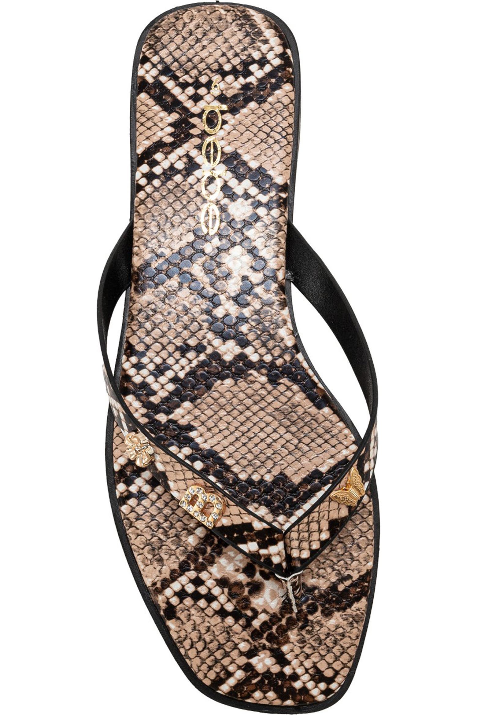 bebe Python Embossed Thong Sandal (Women) | Nordstromrack