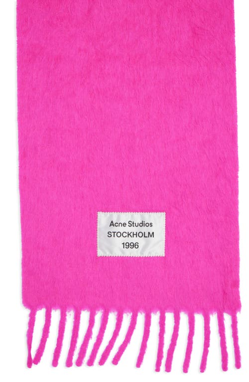 Acne Studios Viper Furry Alpaca Blend Fringe Scarf In Fuchsia Pink