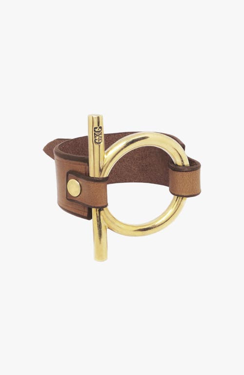 Cxc Omega Leather Bracelet In Brown
