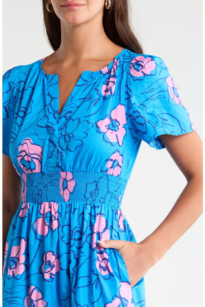 Palmer Cotton Poplin Tiered Maxi Dress, Alternate, color, BLUES-PINK