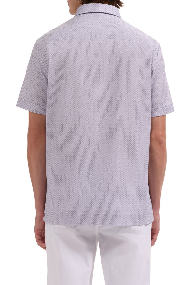 Vero Shaped Fit Floral Short Sleeve Button-Up Shirt, Alternate, color, LILAC