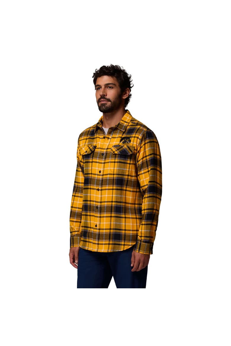 Men's Columbia  Gold Iowa Hawkeyes Flare Gun Omni-Wick Flannel Long Sleeve Button-Up Shirt, Alternate, color, Gold