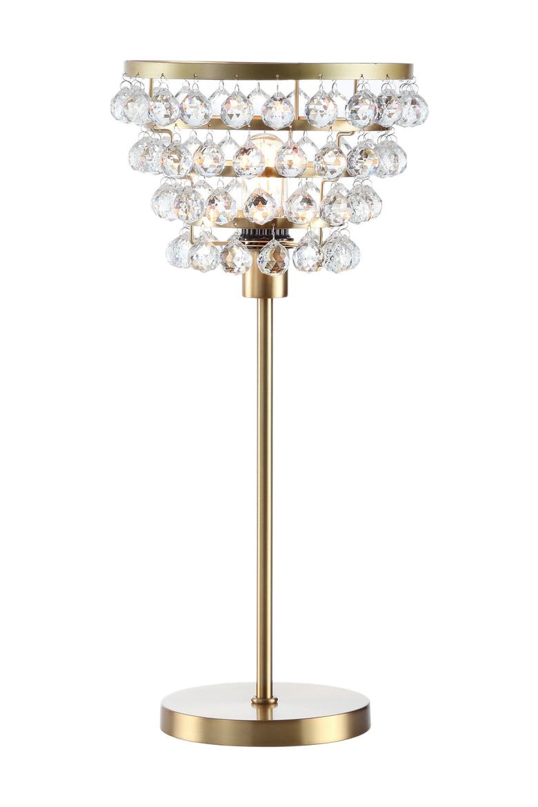 Buckingham 25" Crystal/Metal Table Lamp, Main, color, Brass Gold