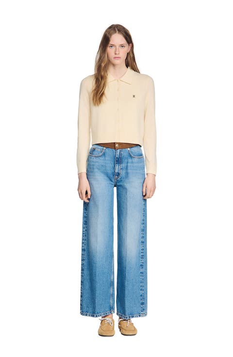 Shirt-collar cardigan
