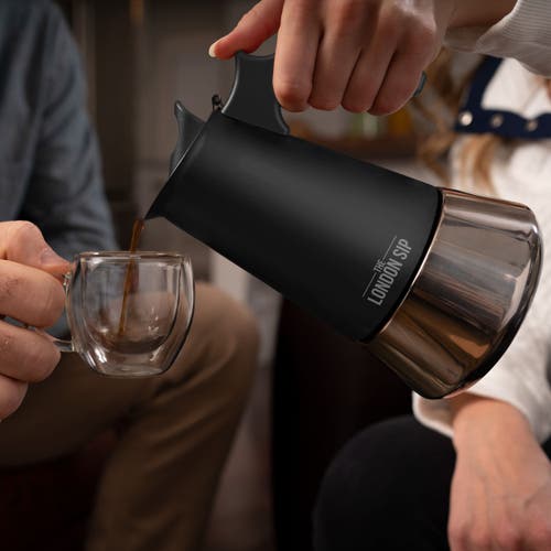 London Sip Stainless Steel Espresso Maker In Black