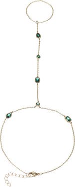BY ADINA EDEN Emerald Green CZ Multishape Hand Chain