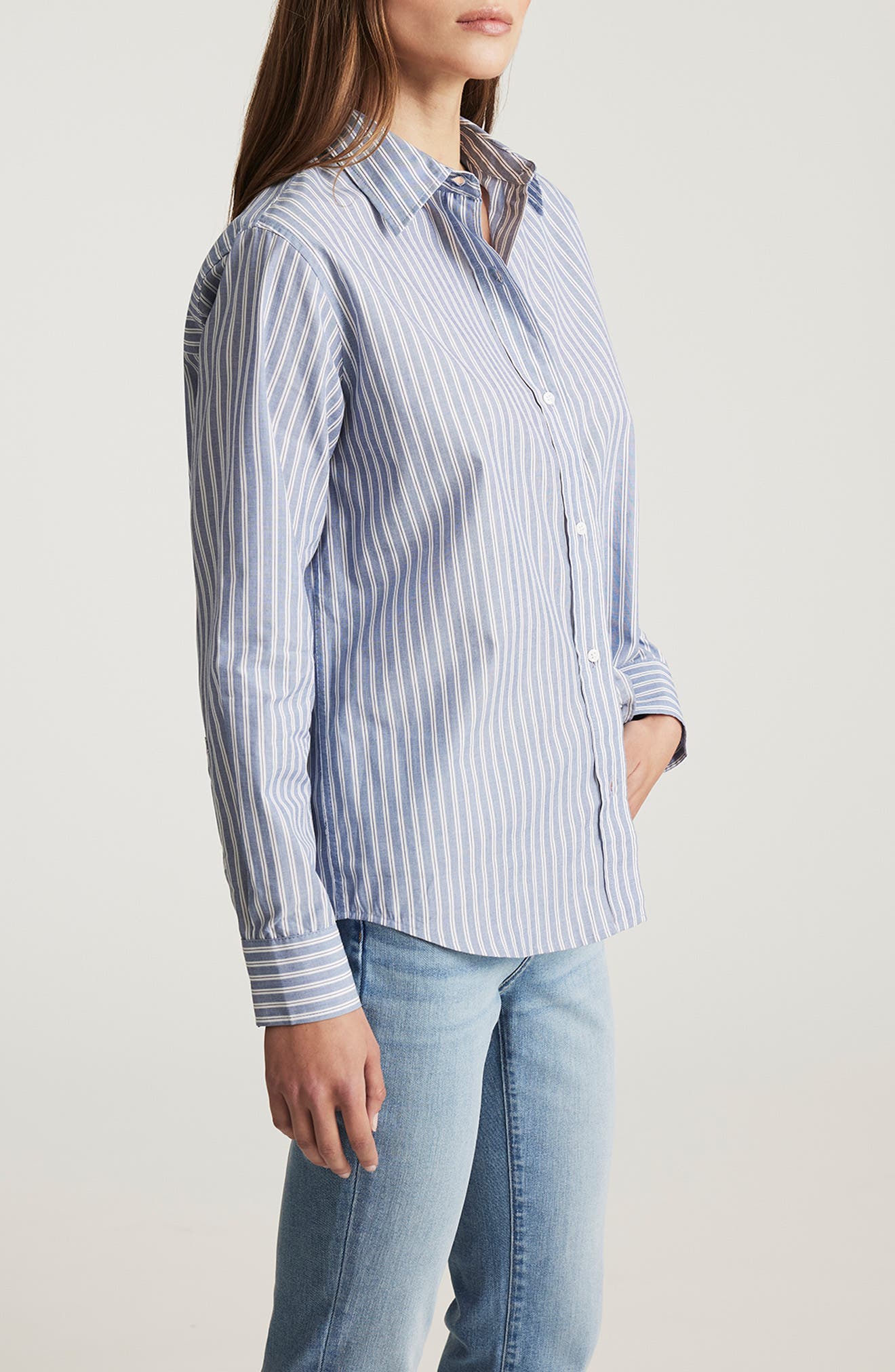 Stripe Cotton Button-Up Shirt - image 2