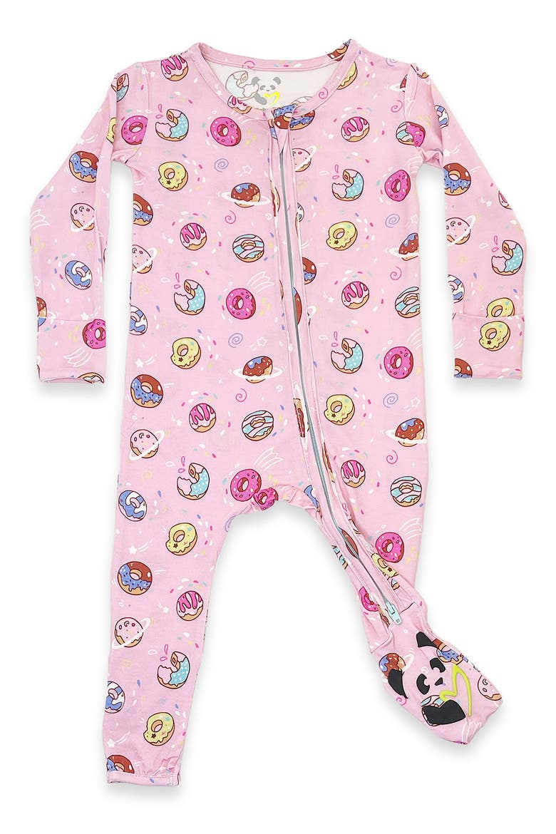 Baby Pink Space Donut Convertible Footie, Main, color, PINK DONUT