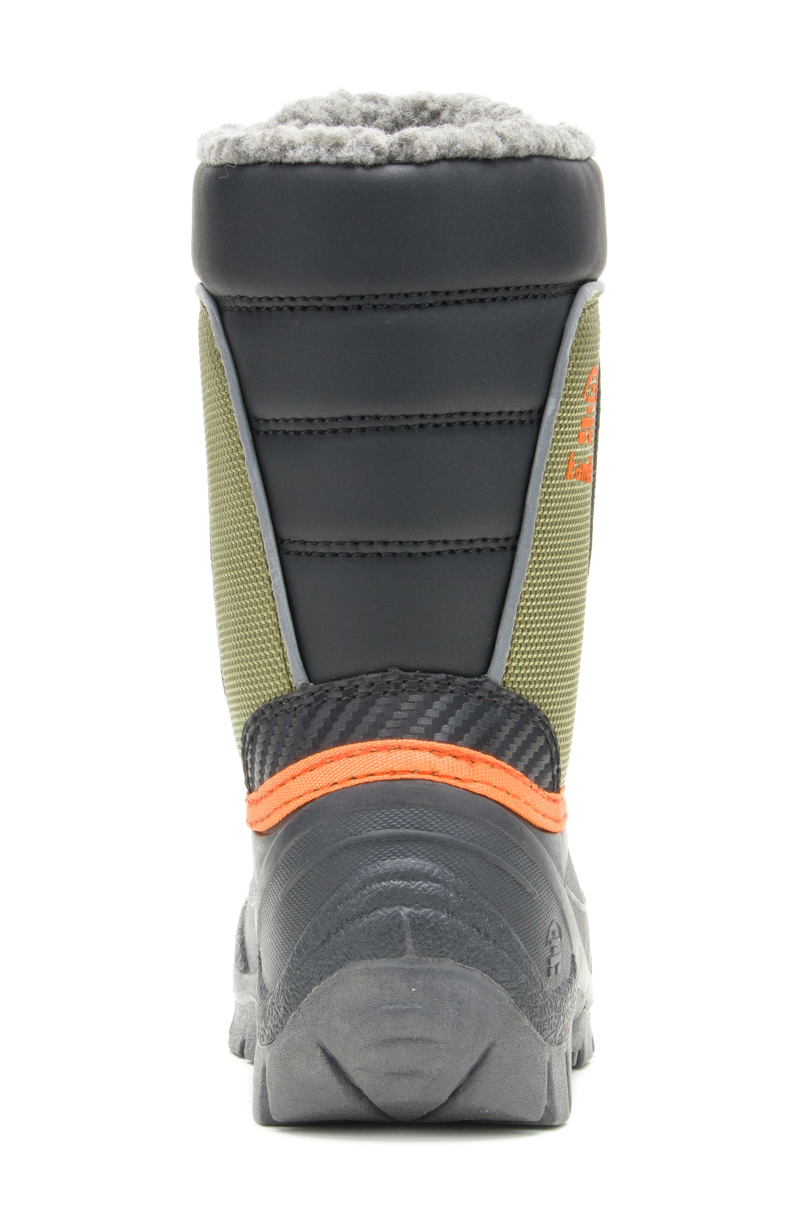 Kamik Kids' Luke 3 Fleece Lined Waterproof Snow Boot, Alternate, color, Olive