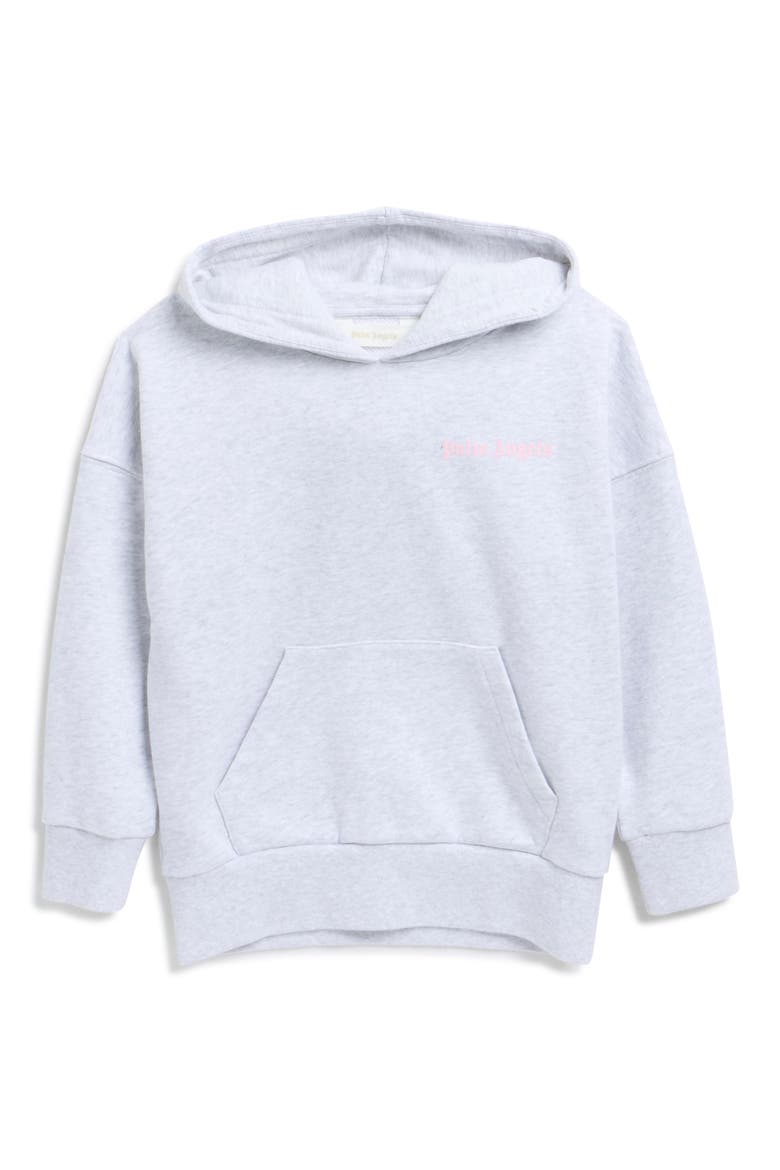 Kids' Classic Overlogo Hoodie, Main, color, GREY MELANGE - ROSE PINK