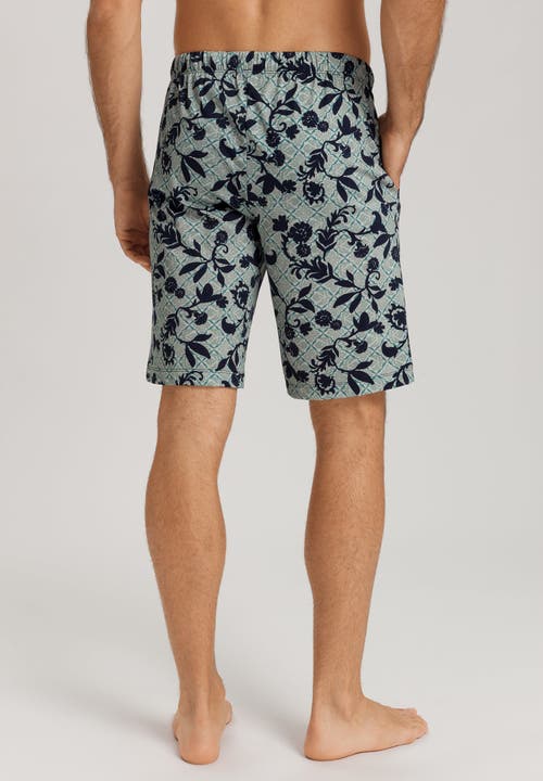 Hanro Night And Day Drawstring Cotton Shorts In Moonshine Tiles