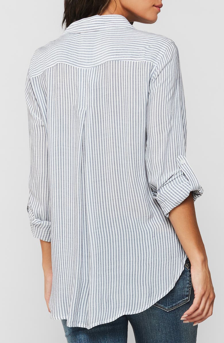 VELVET HEART Striped Hi-Lo Button Down Shirt, Alternate, color,