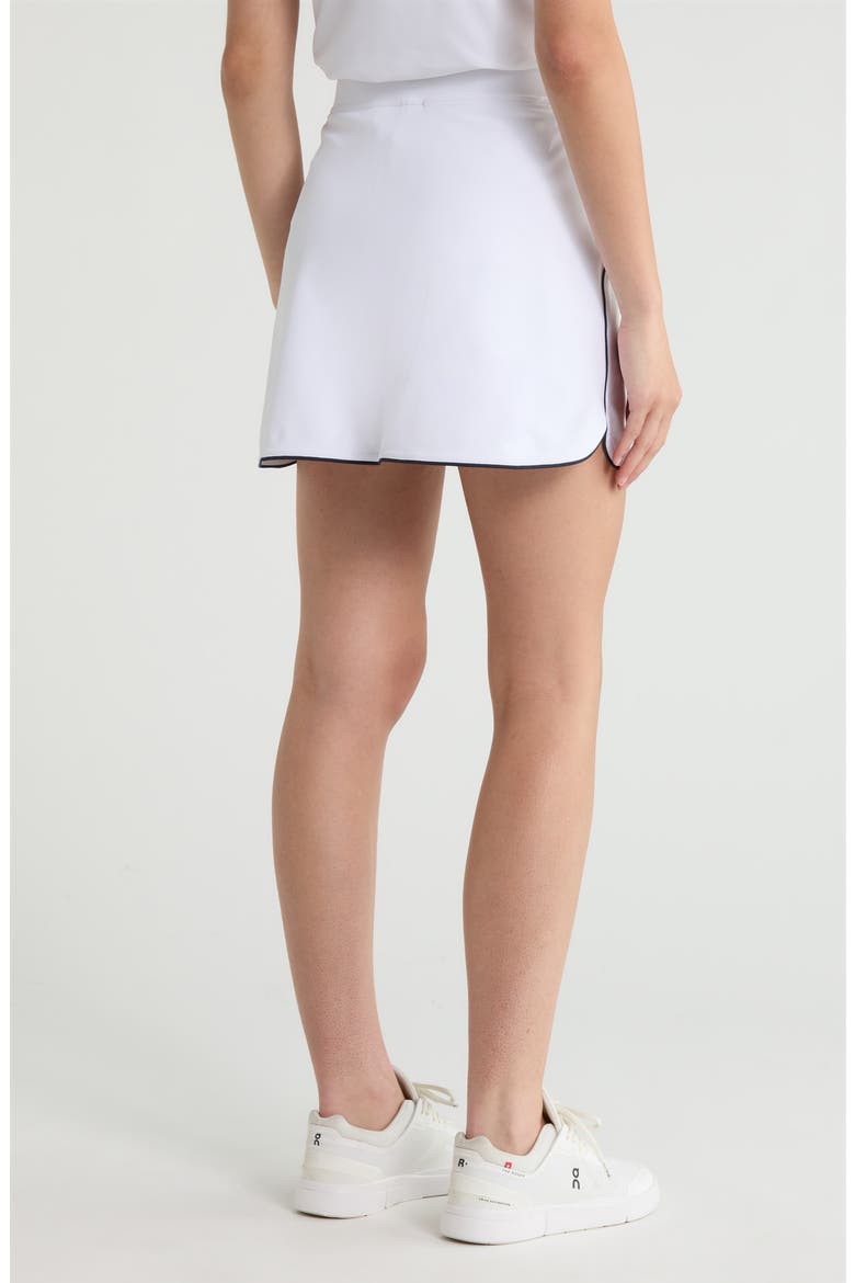 Mid Rise Tulip Hem Piqué Golf Skort, Alternate, color, SNOW/TWILI